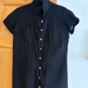 Classic Black Button Down Shirt Unisex (runs small)